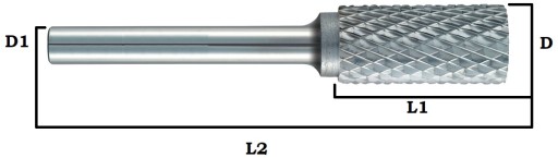 Fréza rotačný pilník z tvrdokovu na kov ZYA+B 6x16