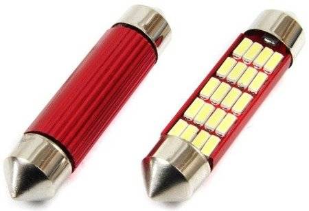 ŽIAROVKY ŽIAROVKY 41MM C5W LED HOALTE 12V BIELE VNÚTORNÉ DOSKY SET.