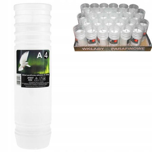 PARAFÍNOVÁ VLOŽKA DO JÚRA 27CM KRUHOVANÁ A-4 3-4 DNI PÁLENIA 1 KUS