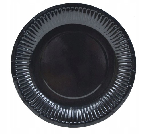 Čierne papierové TANIERE, 6 ks, 23 cm, narodeniny, Silvester, karneval, ročné
