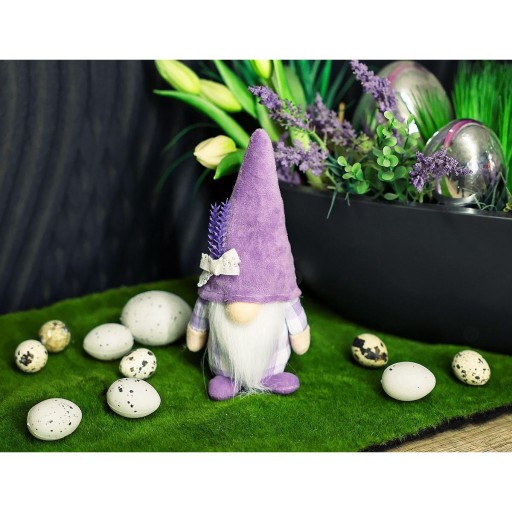 TRPASLÍK ZAJÍČIK GNOME FIALOVÝ MATERIÁL 20CM SASKA GARDEN