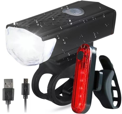 Svetlo na bicykel PREDNÉ ZADNÉ LED svetlo na riadidlá bicykla VÝKONNÉ USB jasné