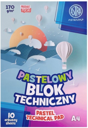 Technický blok A4 ASTRA 170/10 FAREBNÝ pastel