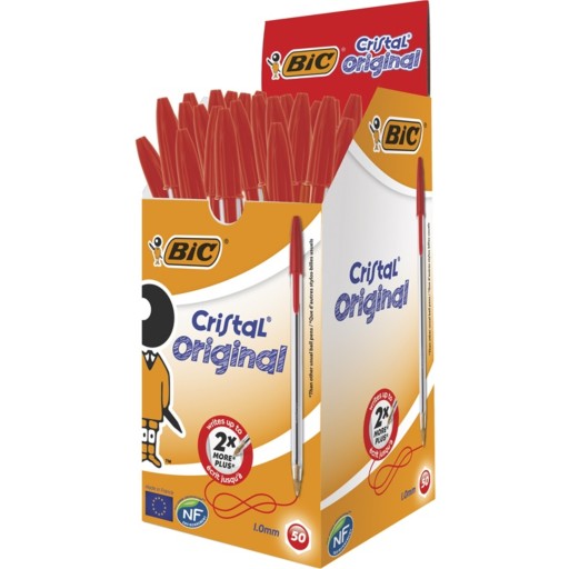 Jednorazové pero BIC CRISTAL MEDIUM, červené