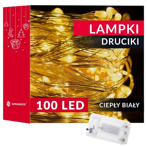 DRÔTOVÉ LAMPY 100LED TEPLÉ BIELE MIRKO STRUNOVÉ SVIETIDLÁ SVETLO NA BATÉRIU