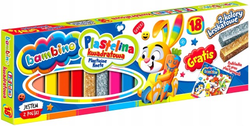 BAMBINO Štvorcová PLASTIKA 18 FARIEB. + PODLOŽKA