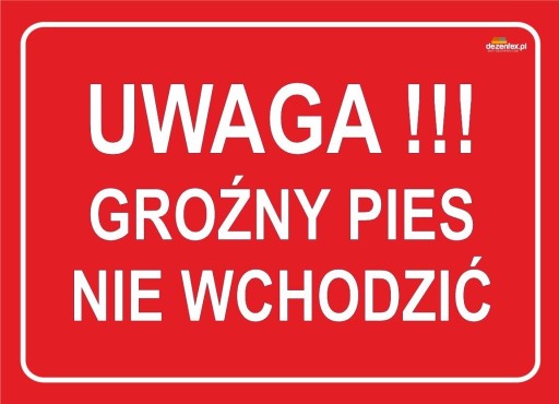 Nie 63 POZOR VÝSTRAŽNÁ TABUĽA PRE PSA