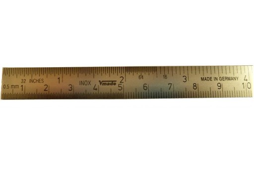 Oceľové pravítko rovné cm/palec, samolepiace 150mm