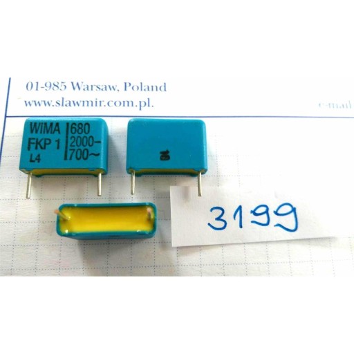 Kondenzátor WIMA FKP1 680pF 2000V700VAC R15 10% x2