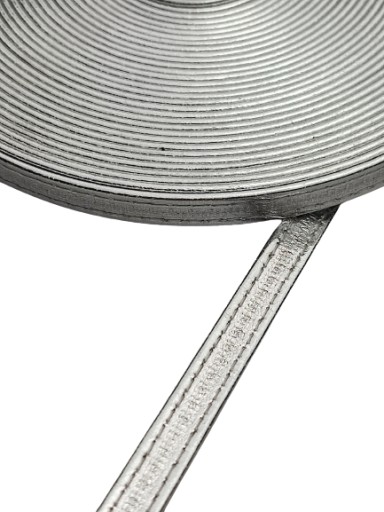 Eko kožený remienok na kabelku 8 mm / 100 cm strieborný