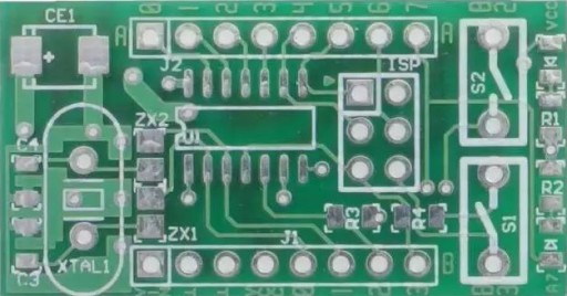 Tiymini84 - minimodul od Ttiny24, AVT1706 PCB