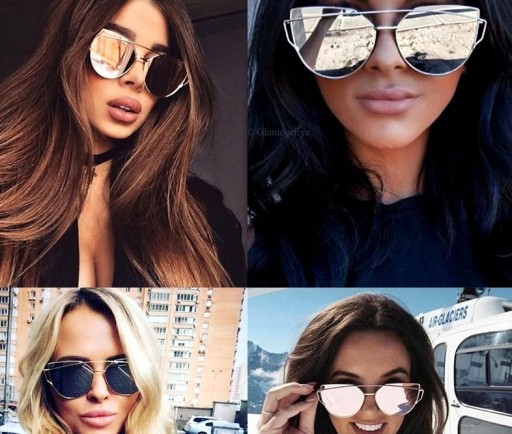 Dámske zlaté glam oko kovové mačacie okuliare UV400 SLR Gold BOHO