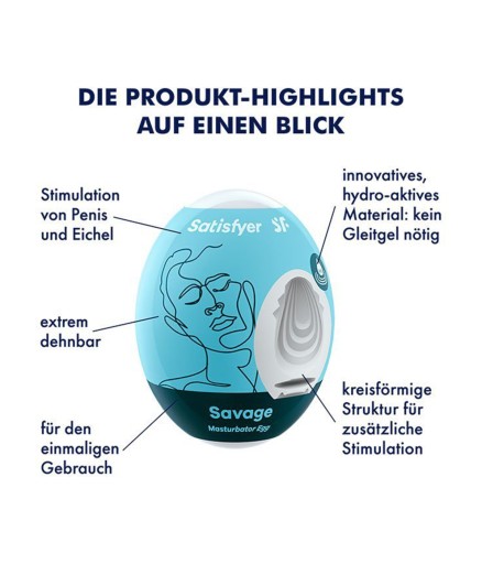 Satisfyer Masturbator Egg Savage masturbátor v tvare vajíčka