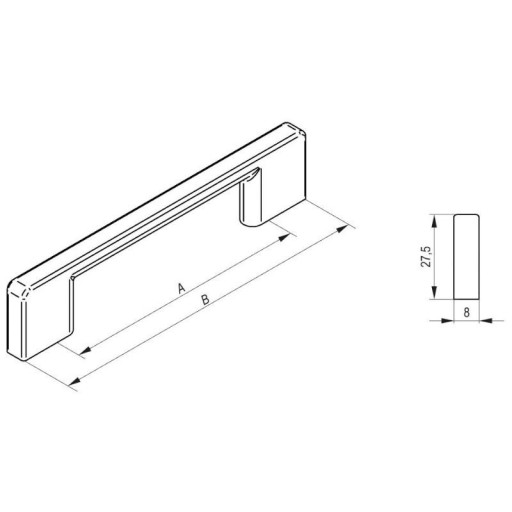 EASY Rejs nábytková úchytka 192mm INOX brúsená oceľ.
