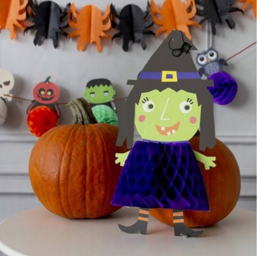 Halloweenska dekorácia Čarodejnica medovník 35x16 cm