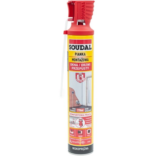 Montážna pena, nízkotlaková pena s aplikátorom, okná, dvere, prieniky, 770 ml