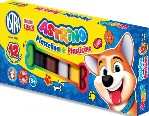 Školská plastelína Astra Astrino MIX FAREB 12 KS PÚZRIEK MIX VZOROV x 2