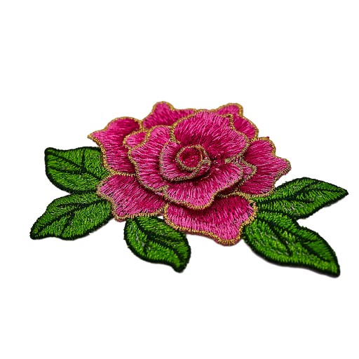 Nášivka FLOWER rose pink APLIKÁCIA veľký kvet