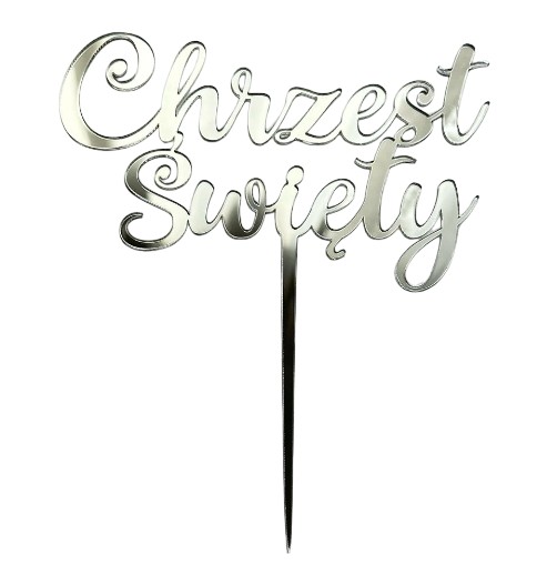 Holy Baptism 13cm Baptism Topper PLEXI SILVER zrkadlo