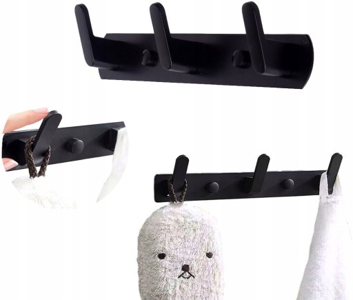 KÚPEĽŇOVÝ HÁK NA UTERÁKY VEŠIAK LOFT HANDLE čierny panel háčiky