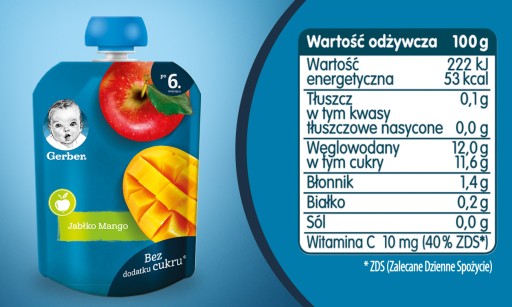 GERBER jablkovo-mangový dezert v tube 80g