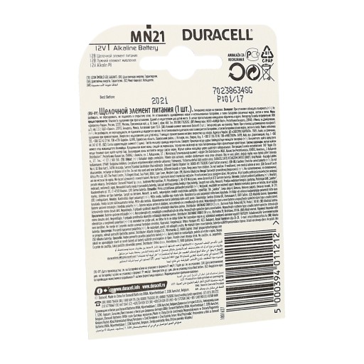 Duracell batéria 12V P23GA 23A L1028 LRV08 MN21 2X