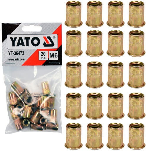 Oceľové nitovacie matice M6 20 kusov YATO YT-36473