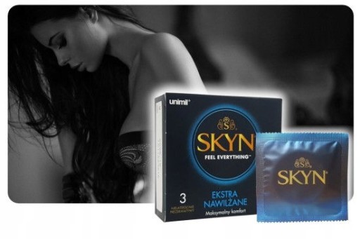 SKYN EXTRA MOISTURIZED kondómy bez latexu, 3 ks
