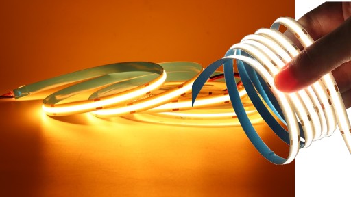Neónový COB LED pás 12V TEPLÝ 1m Homogénny