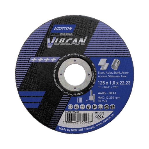 NORTON VULCAN KOVOVÉ REZNÉ KOTÚČE 125x1,0 INOX OCEL