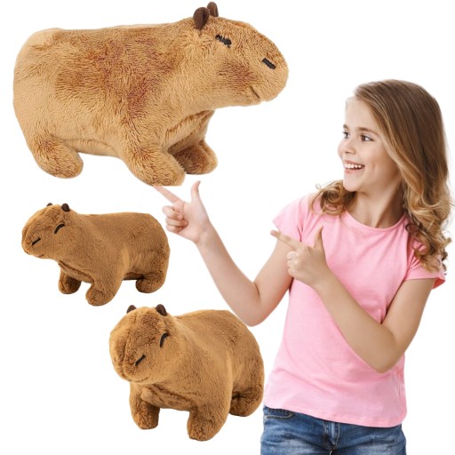 MASKOT CAPYBARA PRE DETI ROZTOMNÝ PLYŠOVÝ VANKÚŠ NA MAJLENIE 20 CM HIT