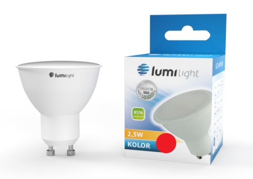 GU10 červená LED žiarovka 230V LL3777 LumiLight