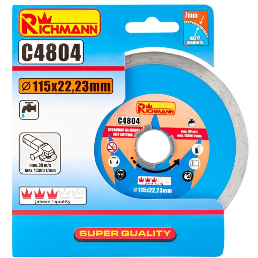 PLNÝ DIAMANTOVÝ DISK 115 MM 22,23 mm C4804