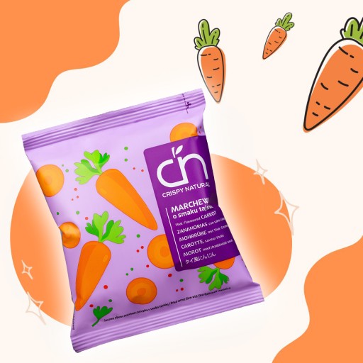 SUŠENÁ THAJSKÁ MRKVINA S KORENÍM MRKVOVÉ ČIPESKY 18G CHRUPÁ NATURAL