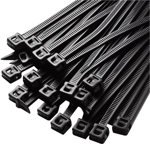 100 KS SILNÉ KABELOVÉ VIAZAČKY PÁSKA 2,5 x 200 mm