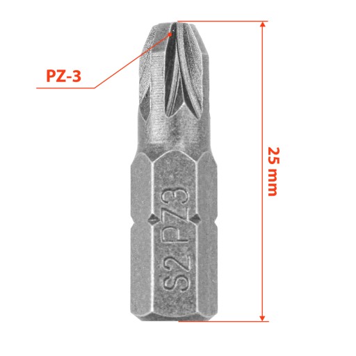 Skrutkovacie bity PZ3 25mm KLIMAS 10 ks.