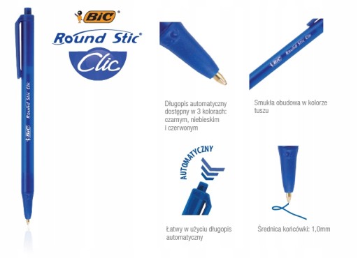 BiC okrúhle guličkové pero 1 mm modré