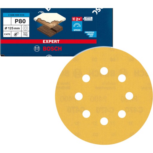 Brúsny papier na suchý zips 125mm GR.80 BOSCH EXPERT pre brúsku GEX