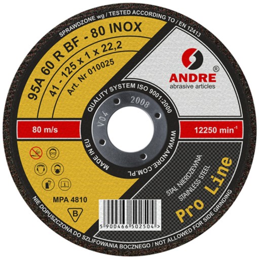 BRÚSNY KOTOUČ 41 115x1x22,2 95A60R BF-80 INOX