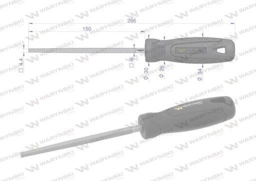 Štvorcový pilník 150 mm Waryński, WMF010