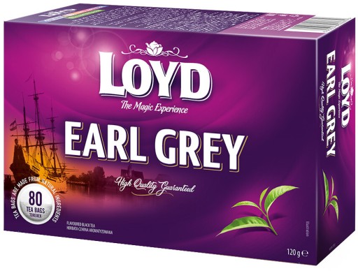 Čaj Earl Grey čierny vo vrecúškach Loyd 80 ks