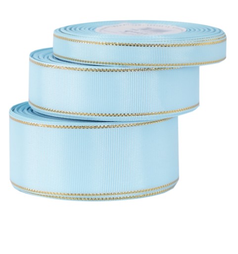 Pevná grogrénová stuha s pruhmi ZLATÉ PRÚŽKY 38mm/18mb 12 farieb na výber