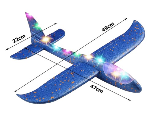 STYROPENOVÉ LIETADLO 47cm SVIETIACE LED KLUZÁK ŠÍPKA VEĽK