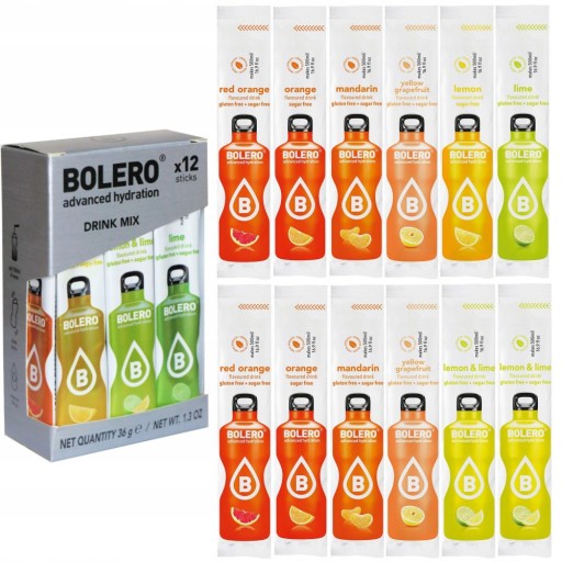 12x BOLERO CITRUSOVÝ NÁPOJ ZMES CHUTÍ PRÁŠOK NA SÝTIK BEZ CUKRU DO VODY