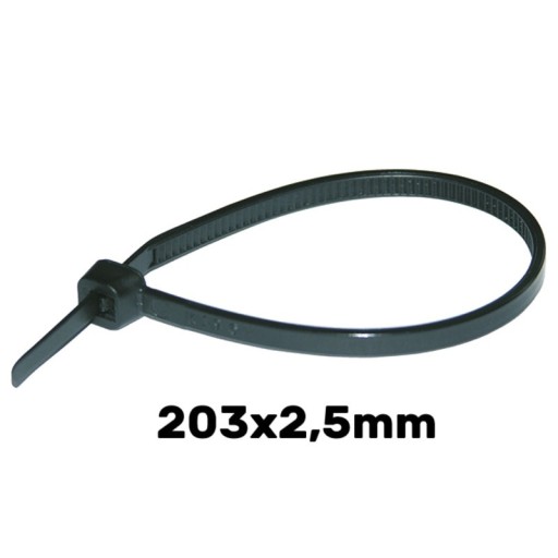 Sťahovacie pásky 203 x 2,5mm UV čierna HAUPA 100 ks