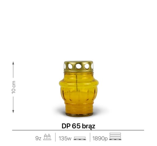 Sviečka liata sklenená 10 cm Hnedá DP65