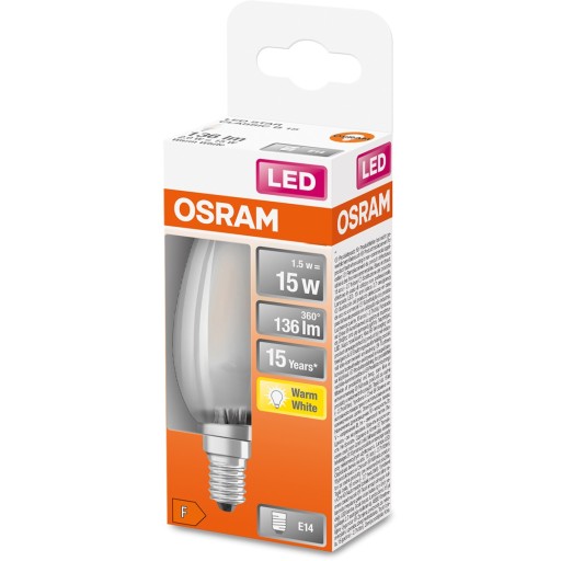 LED SVIEČKOVÁ žiarovka E14 1,5W 2700K Filament OSRAM