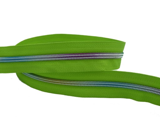 Zipsová páska Zips 5mm 1m LIME / DÚHOVÁ FARBA