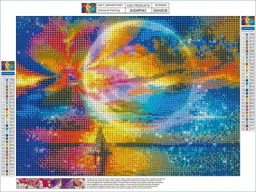 Diamantové vyšívanie pre deti Diamantový mozaikový obrázok na nalepenie 40x30