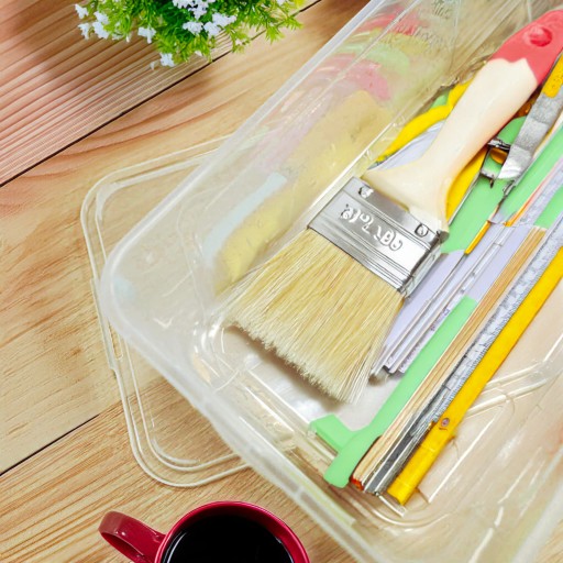 Organizér plastová nádoba s krytom, 5l priehľadný box